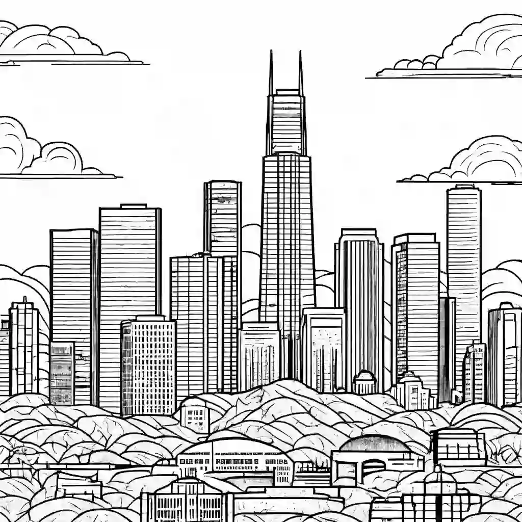Los Angeles Skyline coloring pages
